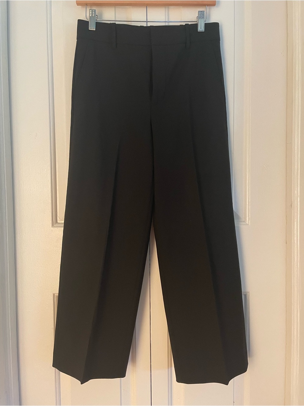 Vince Black Straight-Leg Dress Pants